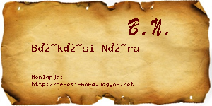Békési Nóra névjegykártya