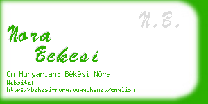 nora bekesi business card