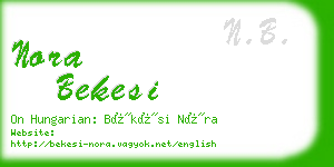 nora bekesi business card